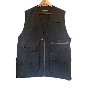 5.11 Tactical Vest Mens Large Black Utility Cargo Ripstop Modular Multi Pocket